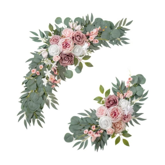 Mornei 2 Pieces Wedding Arch Flowers Artificial Flowers Floral Arrangement Swag Wedding