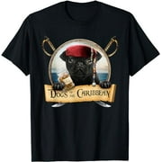 Dogs of the Caribbean - Cute Black Pug Pirate T-Shirt