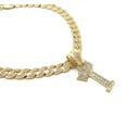 thumbnail image 2 of iJewelry2 Kings and Queens Crowned Initial Letter I Crystals Pendant Gold-tone Cuban Linked Chain Necklace, 2 of 3