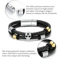 thumbnail image 4 of Halloween Skull Urn Cremation Jewelry Skull Urn Bracelet for Ashes Keepsake Memorial Bangle Braided Leather Wristband Cremation Bracelet for Men Women Halloween Gift, 4 of 7