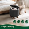 thumbnail image 5 of MoNiBloom Storage Ottoman with Padded Seat, Modern PU Leather Footrest, Round Seat Stool, Black, 5 of 8