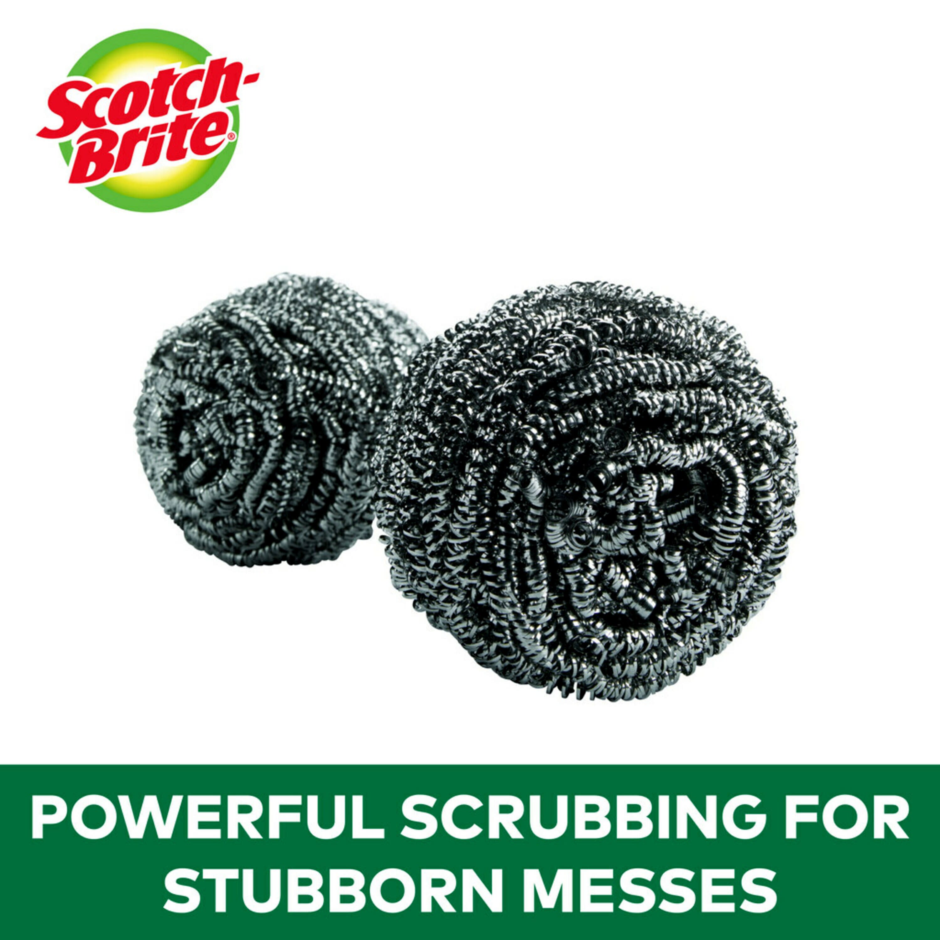 Scotch-Brite Stainless Steel Scrubbers, 3 Scrubbers - image 3 of 9