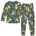 thumbnail image 2 of FORMRS Kids Pajama Set Cotton Long Sleeve Top and Pants 2-Piece Lounge Sleepwear, Sizes 18M-8Y, Blue Lemons, 2 of 6