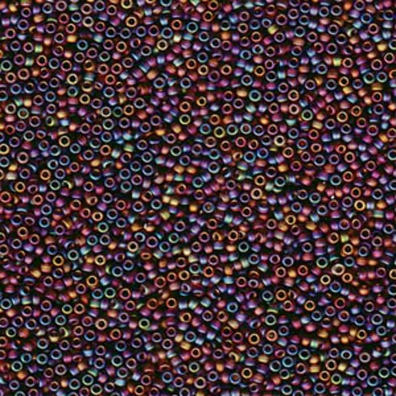 Matte Transparent Brown AB Miyuki Seed Beads 15/0 15-9135FR-TB