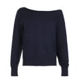 thumbnail image 3 of IAMHOTTY High Street - Suéter de cuello oblicuo con ojal para otoño e invierno, jerseys de punto holgados y elegantes, jerseys de colores sólidos que combinan con todo, 3 of 5