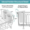 thumbnail image 5 of Mini in Sink Dish Drying Rack - Stainless Steel Small Dish Drainer for RV Kitchen Apartment Sink, 9.5" W x 13.4" L, White Utensil Holder, 5 of 7