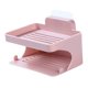 thumbnail image 5 of Jabonera de 2 niveles, soporte para jabón, estante para guardar jabón, jabonera montada para Rosa, 5 of 9