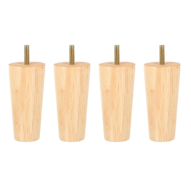 4 patas de mesa de madera maciza para muebles, resistentes y cónicas.