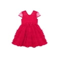 thumbnail image 2 of Kensie Girl Sequin Mesh Bow Soutache Red Dress, Sizes 4-16, 2 of 5