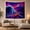 Vibrant Wave, variant on Moonlit Castle Above Dark Neon Ocean Waves, Mystical Fantasy Style for Ocean Lovers, Coastal Wall Art, Housewarming Gift, Tapestry Wall Hanging for Bedroom and Dorm