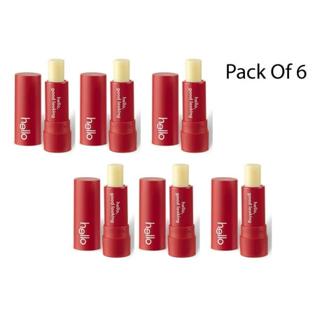 Hello Moisturizing Vegan Lip Balm, Unicorn Beeswax Free, Petrolatum Free, and Parabens Free, Strawberry 0.15 Ounce (Pack of 6)