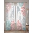 thumbnail image 5 of Sheer Curtains 108 Inches Long 2 Panels Set for Living Room, Jellyfish Coastal Semi Sheer Curtains for Windows, Teal Red Coral Starfish Voile Window Treatments Rod Pocket Curtain, 5 of 7