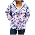 thumbnail image 7 of Gibobby Hoodies for Women Long Sleeve Full Zipper Zip Up Hoodie with Pockets Hooded Sweatshirt Women Jacket Fall Winter Coat(XXXL,Light Purple), 7 of 7