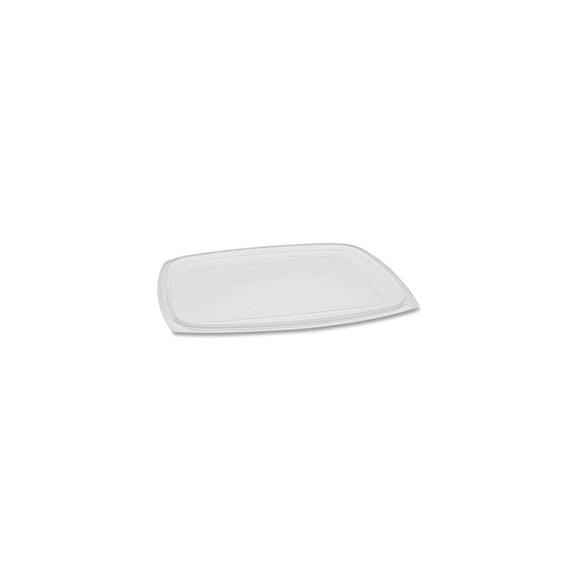 Pactiv Showcase Deli Container Lid YCI85300 Flat Lid for 3‑Compartment 48/64 oz Containers Clear (220/Carton)
