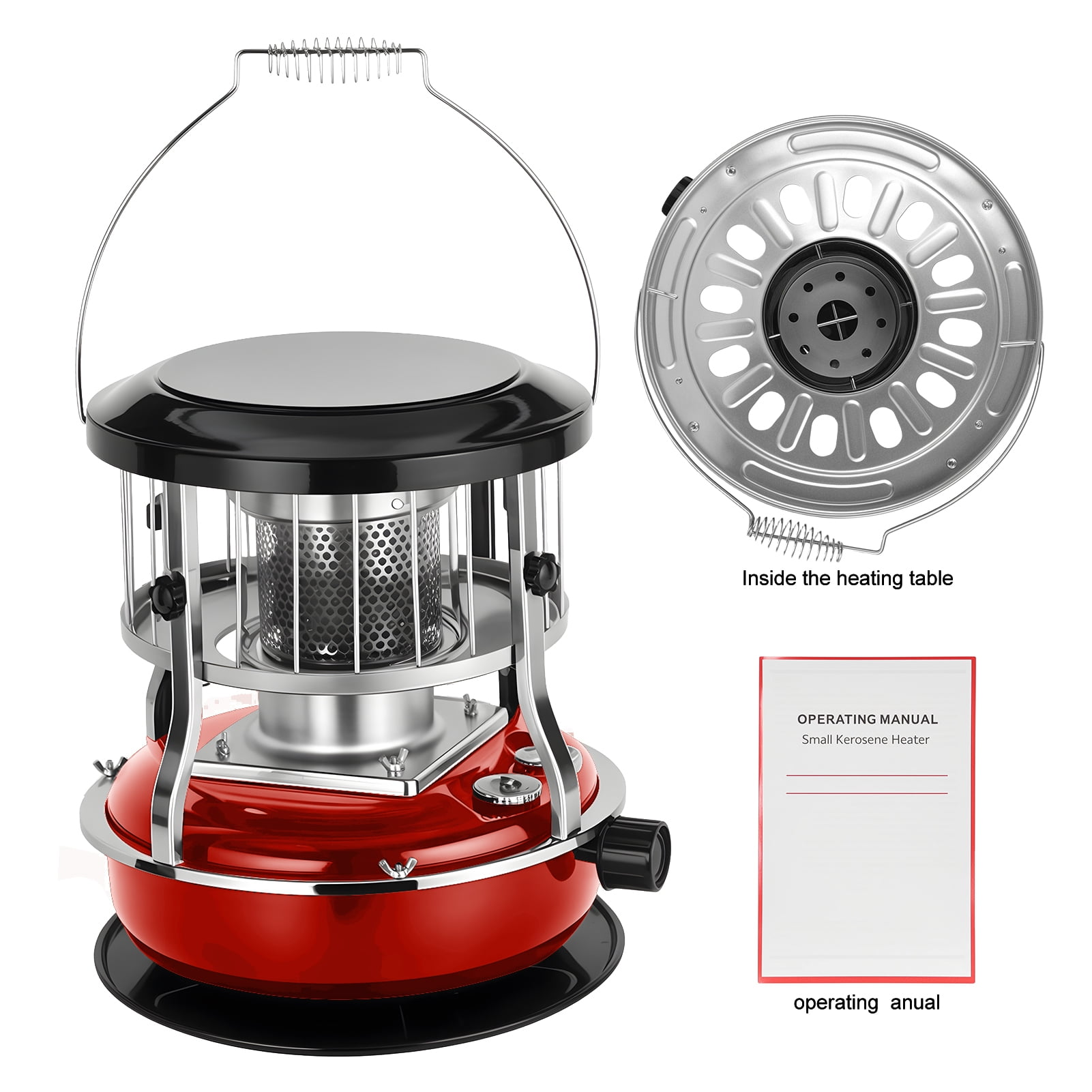 2-in-1 Kerosene Heater & Stove 9000 BTU, Portable Non-Electric Indoor/Outdoor Radiant Heater for Camping, Cooking, Emergency Heat