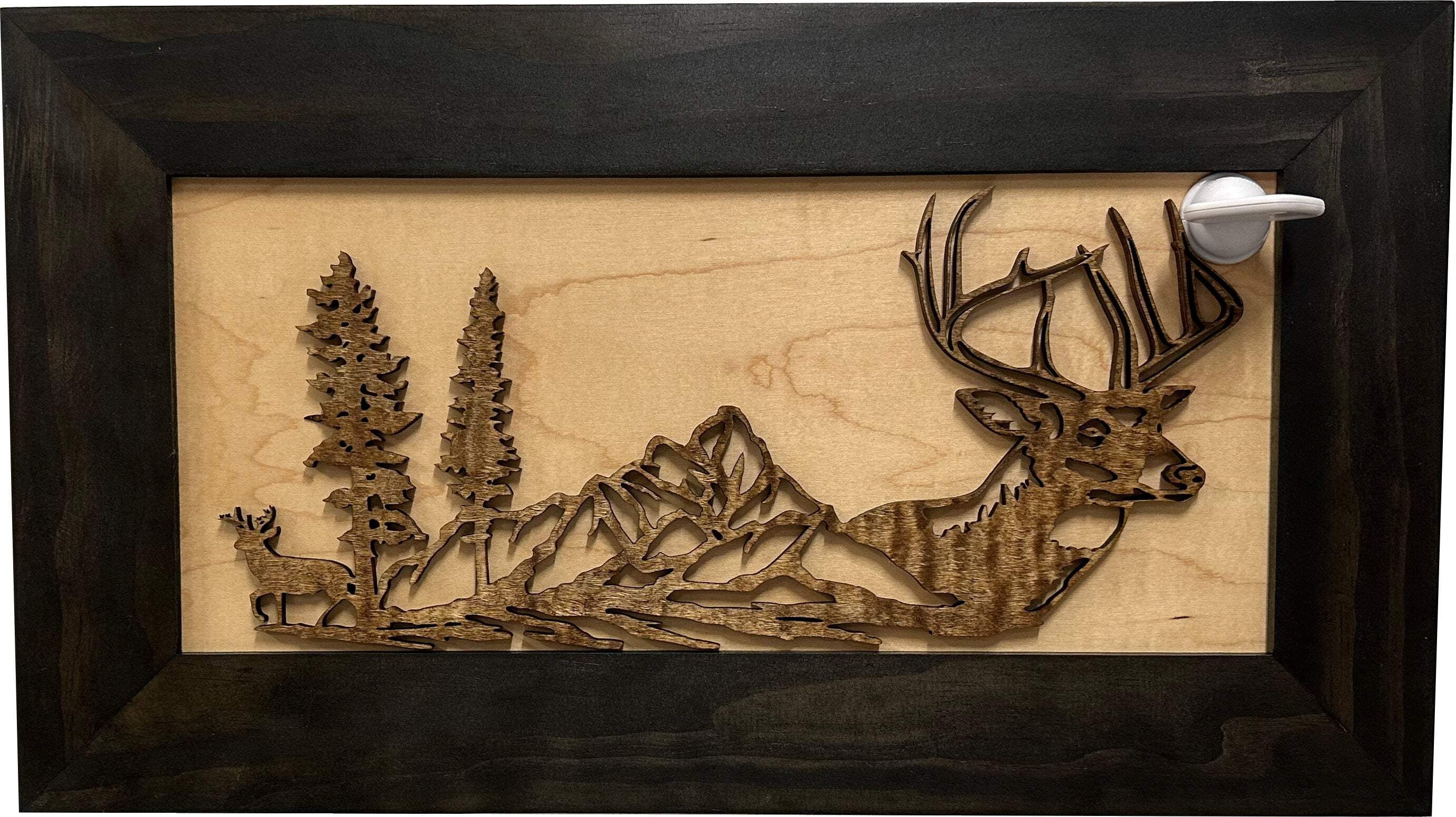 Bellewood Designs Wall Mounted Gun Cabinet with Deer Scene - Securely Store Your Gun In Plain Sight In This Wall DecorGun Safe