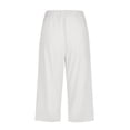 thumbnail image 6 of Garbnen Women's Capri Pants Travel Beach Comfy Womens Straight Leg Pants Elastic Waist Summer Womens Trouser with Pocket, 6 of 6