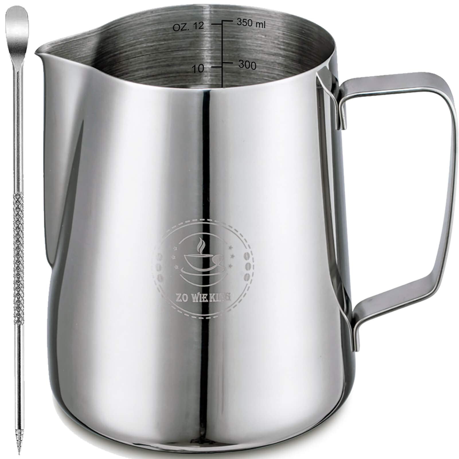 Stainless Steel Milk Frothing Pitcher, Compatible with MilkID