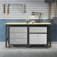 thumbnail image 2 of Pemberly Row 3-Piece Modern Metal Worktable & Garage Cabinet in Gray, 2 of 26