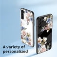 thumbnail image 6 of Nalacover for Samsung Galaxy S21 FE Slim Case,Exquisite Floral Pattern 360 Rotating Diamond Ring Holder Anti-Scratch Soft TPU Silicone Bumper Rubber Tempered Glass Back Cover.Black, 6 of 9