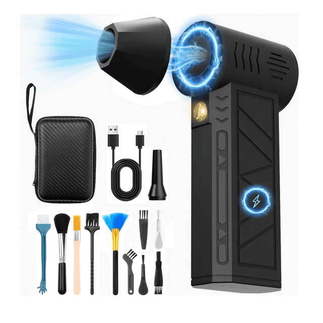 Plumero Aire Comprimido Eléctrico Slowton 130000 RPM 4 Velocidades Xtellar negro