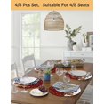 thumbnail image 5 of 13 Inch Round Placemats Set of 4, Red Buffalo Plaid Snowman Non Slip Heat Insulation PP Table Mats, Christmas Winter Snowflake Xmas Washable Place Mats for Kitchen Dining Party Table Decor, 5 of 7