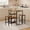 brown, variant on GIMMYFIVE 3 Piece Rectangular Bar Table and Stools Set, High Top Kitchen Table with 2 Stools