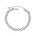 thumbnail image 1 of Brass Sterling Silver Anklet Bracelet For Female, 5"+2" Inch Adjustable Size, 1 of 2