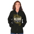 thumbnail image 4 of Missouri Distressed Block Letters MO Zip Up Hoodie Men's Women's Brisco Brands M, 4 of 6