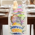 thumbnail image 3 of Table Runners 70 Inches Long Dress Scarves, Vintage Easter Farmhouse Coffee/Dining/Kitchen Table Decor, Holiday Table Runner, Colorful Floral Eggs Bunny Rustic 13x70 Inch, 3 of 9