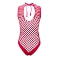 thumbnail image 2 of Aislor Lingerie Résille pour Femmes Body Transparent Monokini une Pièce Maillot de Bain Rouge Taille Unique, 2 of 5