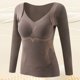 thumbnail image 5 of Ropa interior térmica para mujer, sin costuras, cálida y aterciopelada, gruesa, de lana polar., 5 of 6