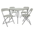 thumbnail image 1 of Pemberly Row Ensemble de Table et Chaises Pliantes en Résine Gris Pâle, 5 Pcs, 1 of 8