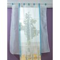 thumbnail image 3 of Cortina de puerta de tul para dormitorio de 140x140 cm, panel dividido de rayas rojas transparentes perfecl  Cortina de gasa de tul, 3 of 6