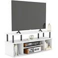thumbnail image 6 of Modern TV Stands for 55 Inch Television, Entertainment Center with Open Storage Shelves, TV Stand for Living Room Bedroom, White, 6 of 12