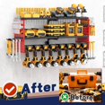 thumbnail image 5 of Power Tool Organizer Wall Mount, 300Lbs Load 3 Layer   Tool Shelf with 8 Drill Holders, Garage Workshop Storage for Cordless Tools  Screwdrivers(Red), 5 of 16