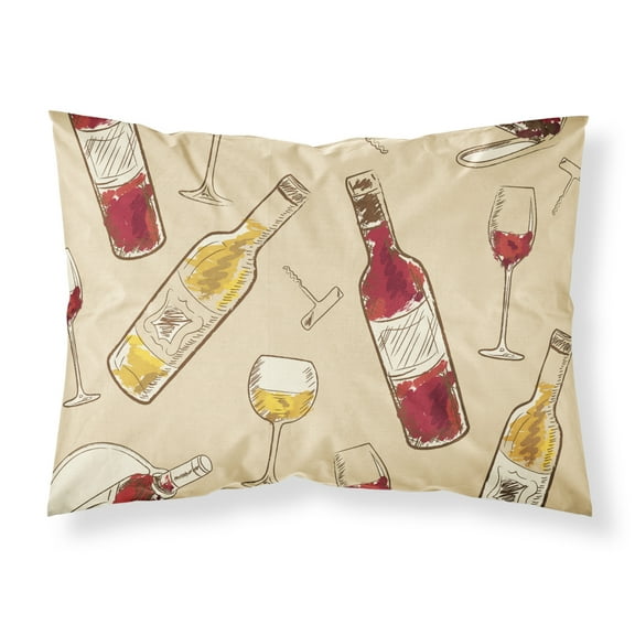 Red and White Wine Fabric Standard Pillowcase