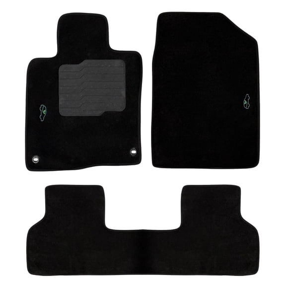 ecoMats Carpet Floor Mats Fit for 2016 to 2021 Honda Civic , Front and Rear, Black