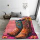 thumbnail image 5 of Fotbe Cowboy Boots With Flowers Manta de Franela Acolchonada con Estampado, Súper Suave y Esponjosa, Extra Grande para Sofá, Cama, Uso Todo el Año-60"x50", 5 of 7