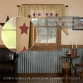 thumbnail image 2 of VHC Brands Burlap Natural with Burgundy Stars Primitive 36"x36"x16" Swag Pair Tan Rod Pocket Stenciled Cotton Kitchen Window Curtains, 2 of 4
