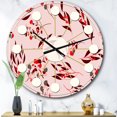 thumbnail image 2 of Designart 'Bright Eucalyptus Floral Pattern Ii Horloge Murale Moderne du Milieu du Siècle, 2 of 4