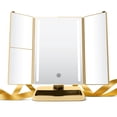 thumbnail image 2 of ONYX Professional Anniversary Edition Trifold LED Vanity Mirror, Gold, 2 of 5