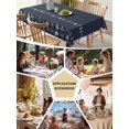 thumbnail image 5 of Rustic Botanical Table Cloth, Waterproof Tablecloth for Rectangle Tables, Japanese Herb on Black Simple Art Reusable Washable Fabric Table Cover for Restaurant Kitchen Dining Tables 60"x120", 5 of 9