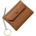 thumbnail image 1 of Ladies Leather Zipper Coin Purse Zipper Pu Coin Purse With Key Chain (black), 1 of 5