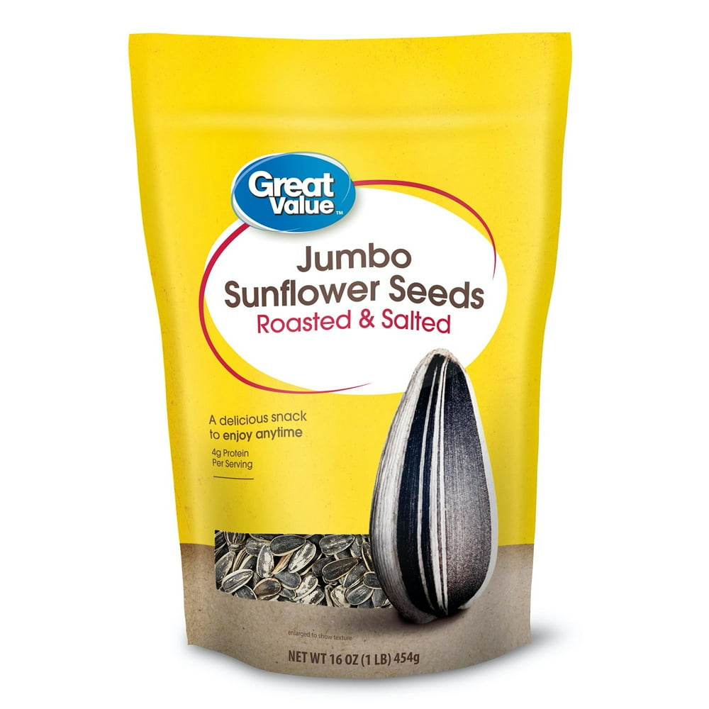 Great Value Roasted & Salted Jumbo Sunflower Seeds, 16 oz