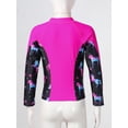 thumbnail image 4 of Haitryli Girls Long Sleeve Rash Guard Jacket Front Zipper Beach Swim Shirt UV Sun Protection Hot Pink 8, 4 of 7