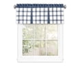 thumbnail image 6 of PowerSellerUSA Semi-Sheer Two-Tone Modern Kitchen Curtain with Classic Plaid Gingham Pattern with Solid Rod Pocket Top, 24" Tier Valance Set, 6 of 6