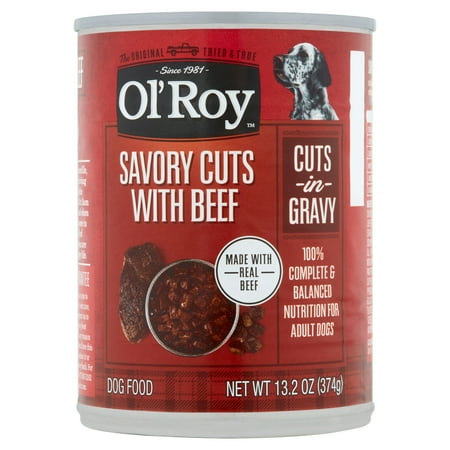 Ol' Roy Savory Cuts with Beef in Gravy Wet Dog Food, 13.2 oz Can