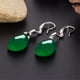 thumbnail image 5 of HomeKingdee Women's Teardrop Green Agate Earrings with Micro-Set Diamonds - Metal Long Green Chalcedony Hook Earrings for Home and Party Use, 5 of 5