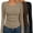 Black/Brown/Khaki, variant on Ekouaer Long Sleeve Womens Shirts Ribbed Knit Scoop Neck Top Stretchy Fitted Tshirts Causal Womens Clothing 2025 Fall Winter
